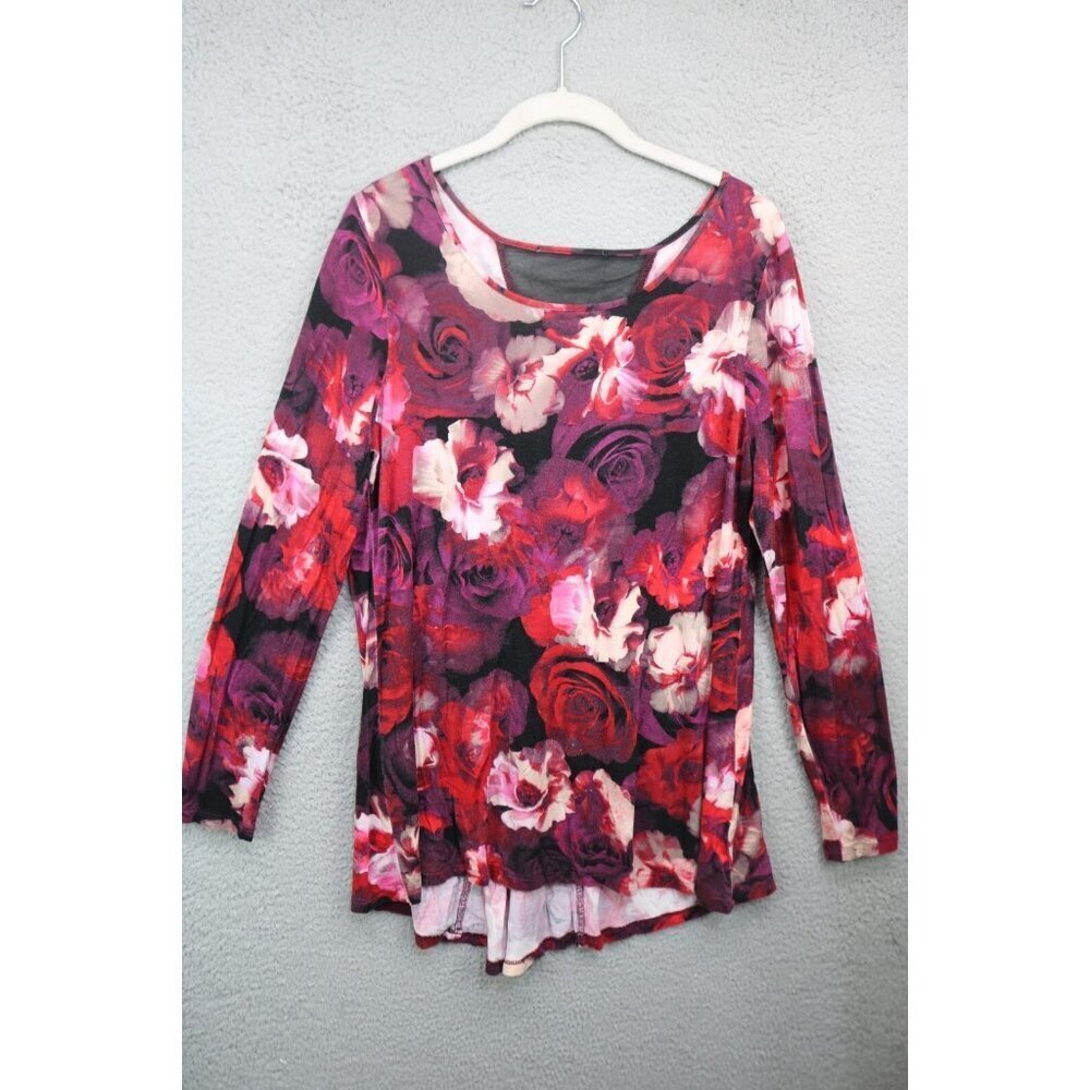 Dark Floral Long Sleeve Tunic-Corset Back-Whimsigoth-Goth-BOHO